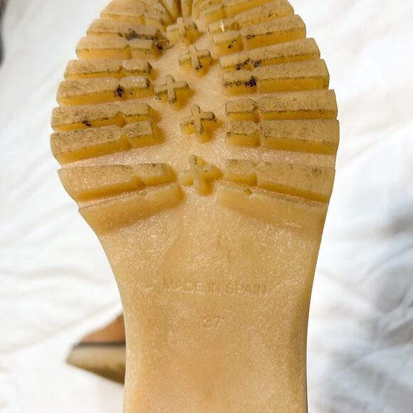 Free People Sydney Hiker Lace-Up Tan Beige Leather Boots EUC Women’s Size 6.5 - Picture 11 of 12